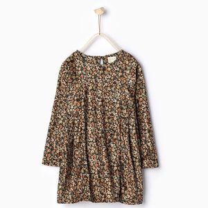 👛2/$12 Zara Girls Velvet Floral Dress